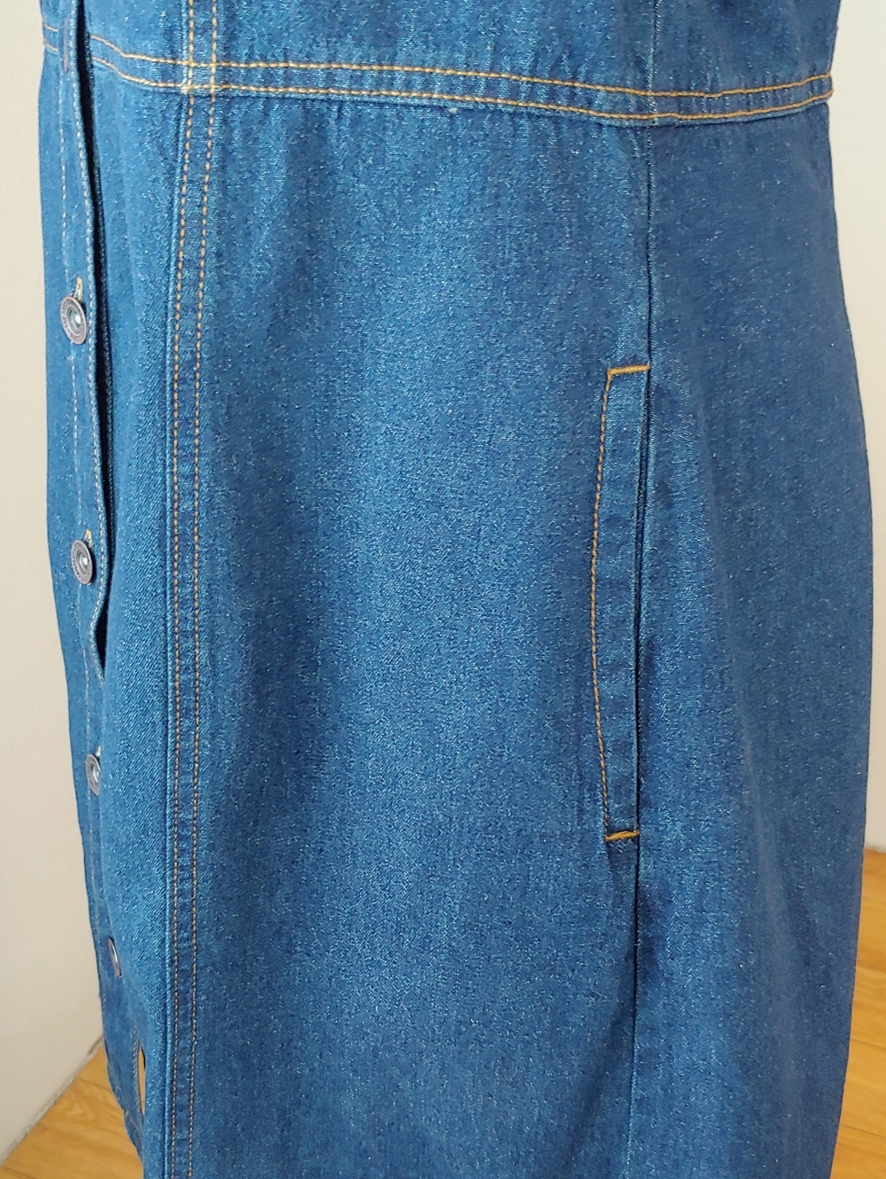 FRYE Blue Denim Button-Front Cotton Dress Women's Medium - Picture 15 of 16